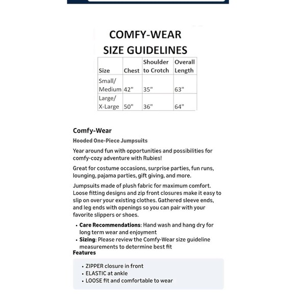 Rubies Unisex Adults Comfy One Piece Hooded Halloween Costume Lobster Large XL - Picture 2 of 4